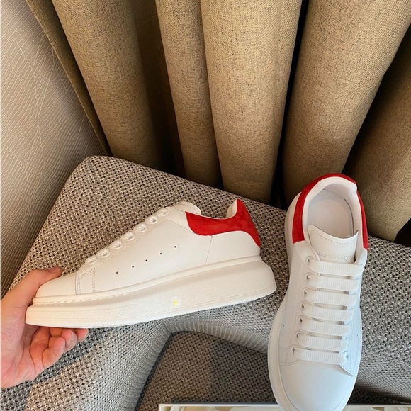 Alexander McQueen White and Red Sneakers - Picture 4 of 5
